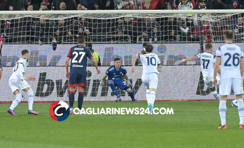 Cagliari Lazio 0-3: dominio biancoceleste all'Unipol Domus 1 Rigore Immobile Cagliari Lazio