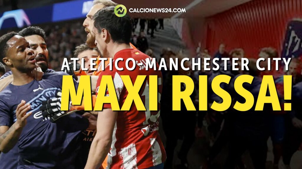 Atletico Madrid Manchester City: maxi RISSA nel TUNNEL degli spogliatoi, arriva la POLIZIA – VIDEO 1 Rissa Atletico Madrid-Manchester City