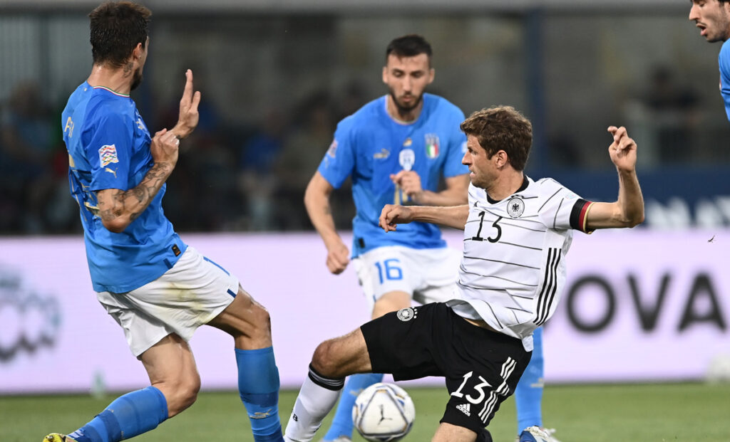Italia Germania 1-1: Kimmich risponde a Pellegrini. Acerbi in campo per 90' 1 Muller Acerbi Italia Germania