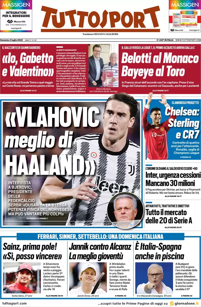 Le prime pagine dei principali quotidiani sportivi – 3 luglio 24 image 6
