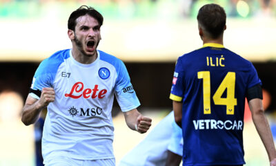 Esultanza Kvaratskhelia Napoli Verona