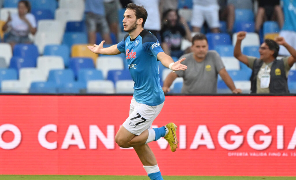 Verso la Lazio, Garcia: «Kvaratskhelia? Ecco come sta» 1 Kvaratskhelia esultanza 1