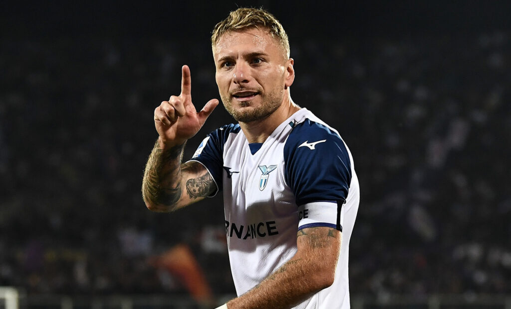 Lazio Salernitana, Immobile a bordo campo a fianco della squadra - VIDEO 1 Esultanza Immobile