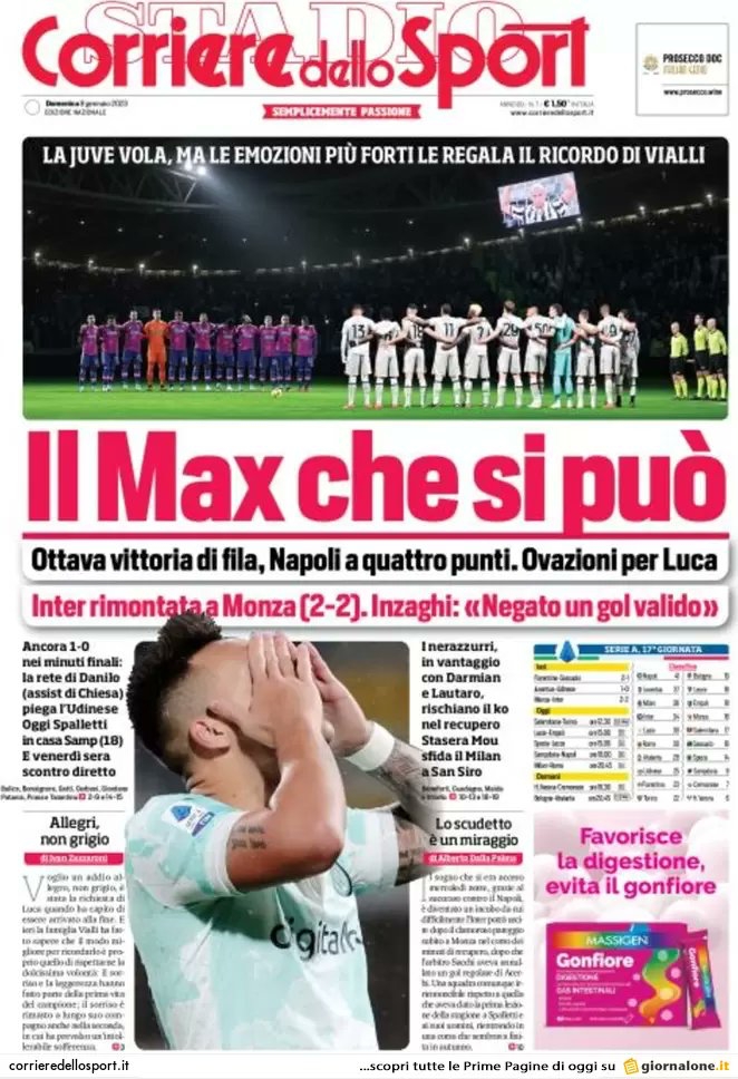 Le prime pagine dei principali quotidiani sportivi – 8 gennaio 23 WhatsApp Image 2023 01 08 at 07.11.56
