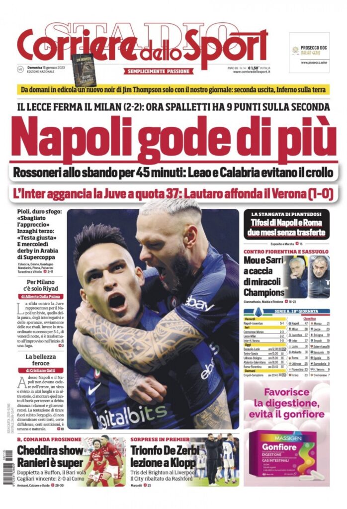 Le prime pagine dei principali quotidiani sportivi – 15 gennaio 22 WhatsApp Image 2023 01 15 at 07.35.03 2