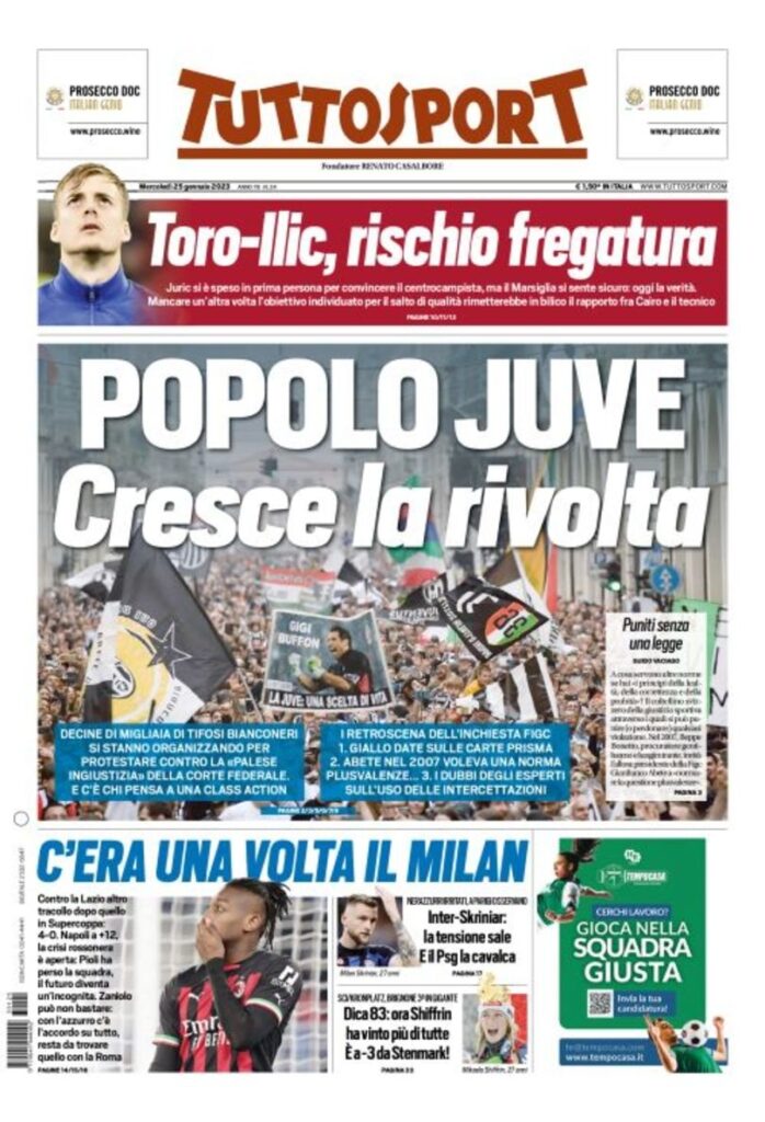 Le prime pagine dei principali quotidiani sportivi – 25 gennaio 22 WhatsApp Image 2023 01 25 at 07.31.02 2