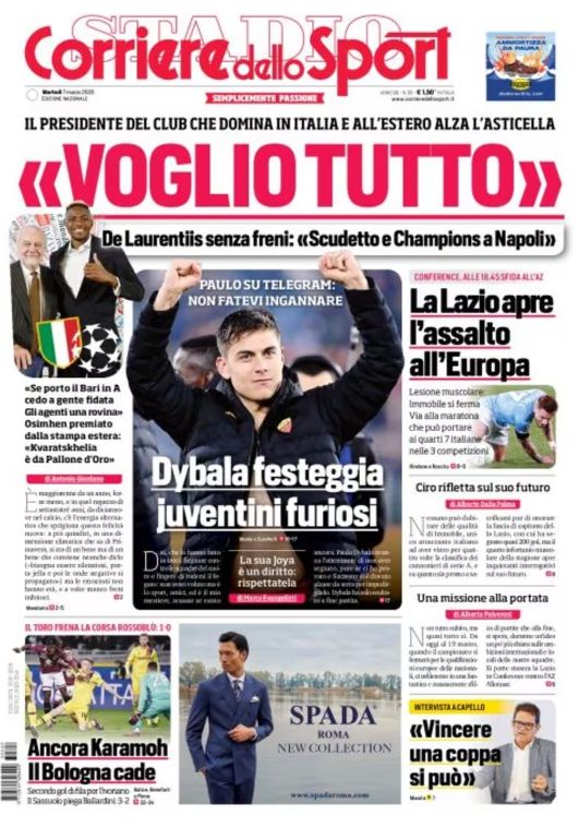 Le prime pagine dei principali quotidiani sportivi - 7 marzo 23 WhatsApp Image 2023 03 07 at 08.03.33