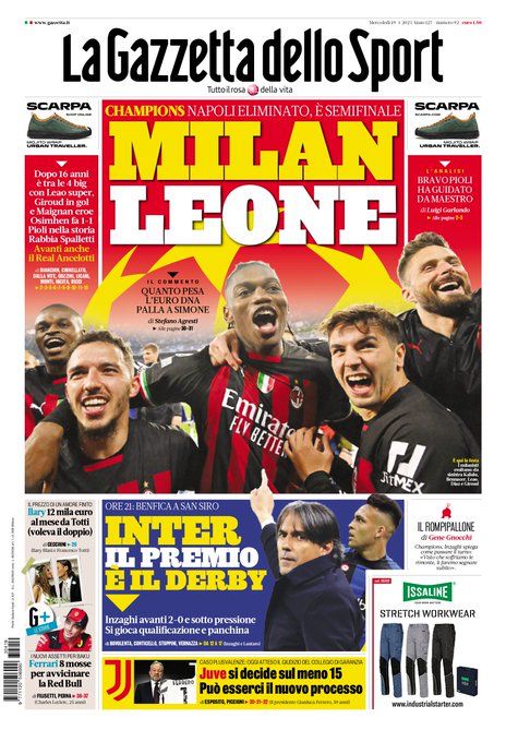 Le prime pagine dei principali quotidiani sportivi - 19 aprile 23 WhatsApp Image 2023 04 19 at 07.37.29