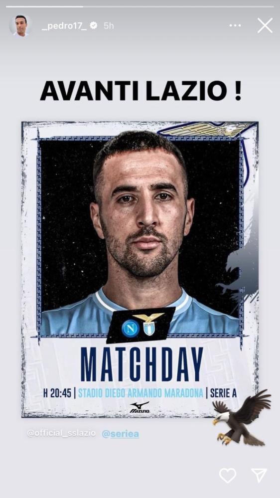 Lazio, Pedro punta il Napoli: «Avanti Lazio» - FOTO 22 c8c8fcb116991c07b6da7afc8883b49f 06849 1693659353