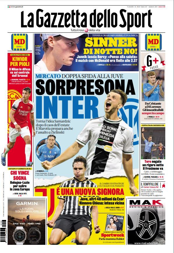 Le prime pagine dei principali quotidiani sportivi - 3 novembre 24 WhatsApp Image 2023 11 03 at 07.51.29 2