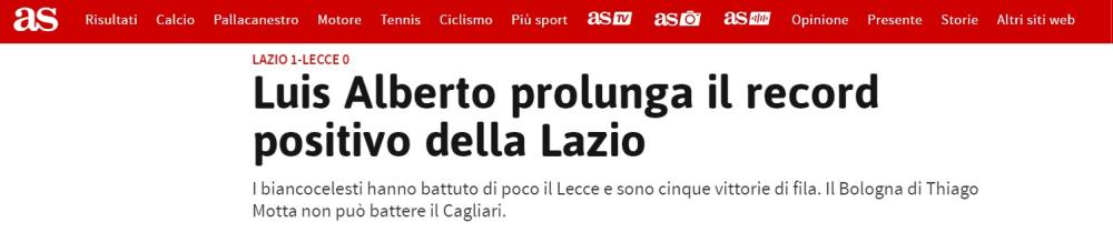 Lazio, noto portale spagnolo celebra Luis Alberto: «Prolunga il record positivo» 22 image 9