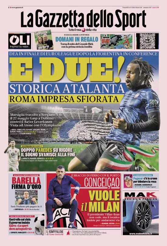 Le Prime Pagine Dei Principali Quotidiani Sportivi Maggio