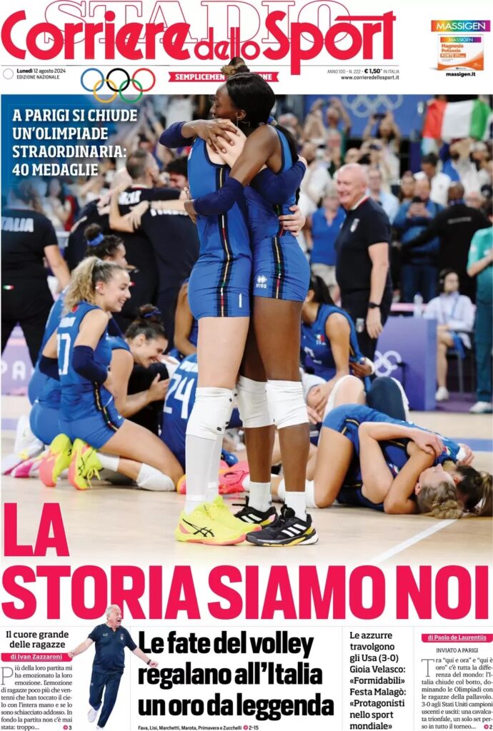 Le prime pagine dei principali quotidiani sportivi – 12 agosto 23 WhatsApp Image 2024 08 12 at 08.16.29