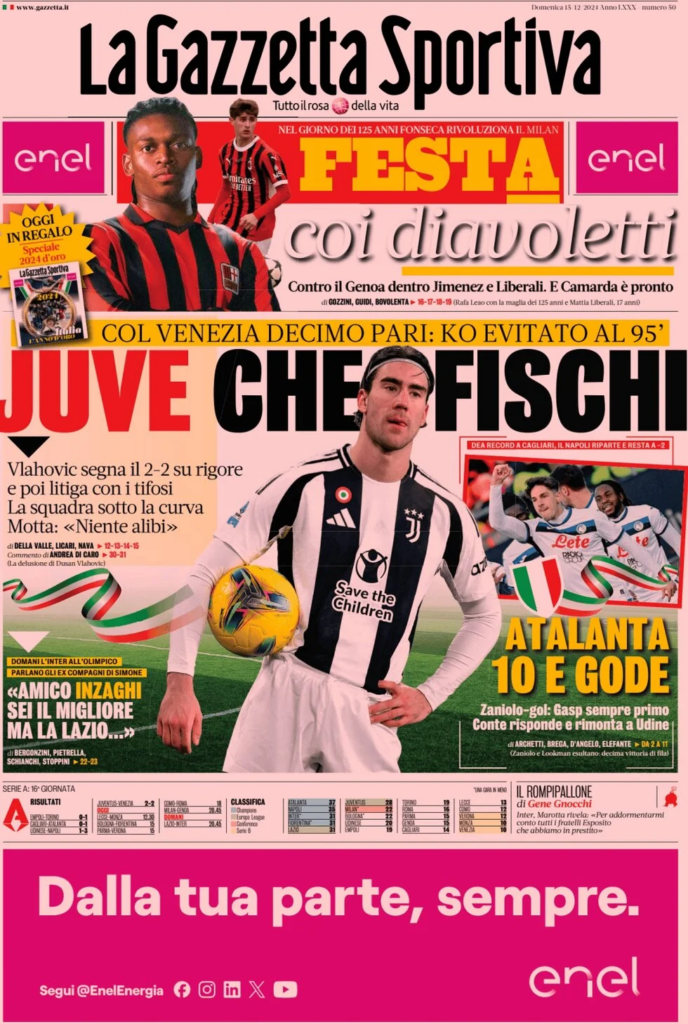 Le prime pagine dei principali quotidiani sportivi – 16 dicembre 1 image 24