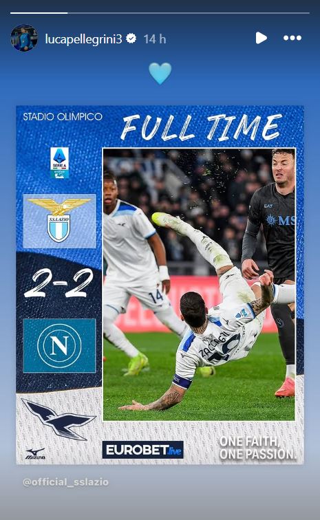 Pellegrini Lazio, fuori dalla lista, ma sempre al fianco della squadra: ecco la sua storia sui social - FOTO 22 luca pellegrini