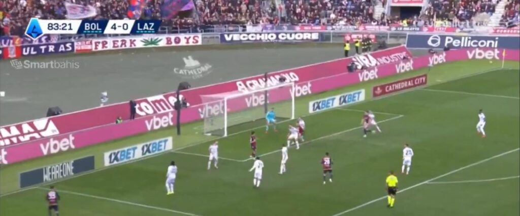 Gol Fabbian, il Bologna non si ferma più e fa 5-0: gran colpo di testa del centrocampista - VIDEO 1 Gol Fabbian