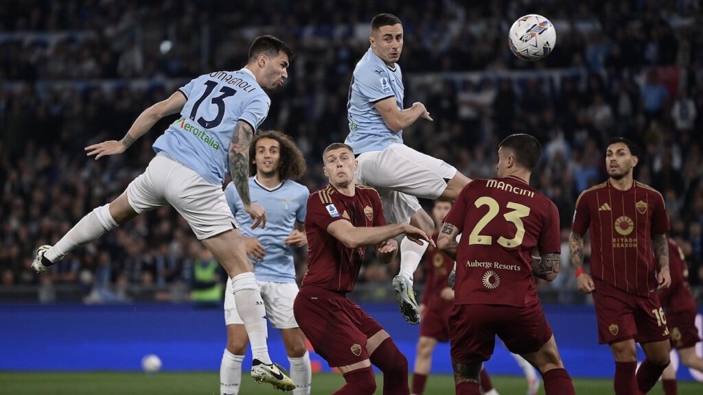 Lazio Roma, la doppia prospettiva della rete di Romagnoli nel derby contro i giallorossi - VIDEO 1 Lazio Roma
