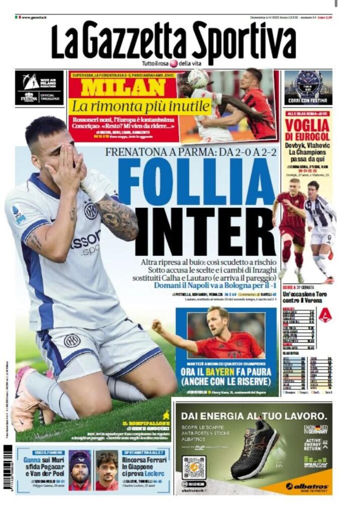 Prime pagine quotidiani sportivi - 6 aprile 2025 22 WhatsApp Image 2025 04 06 at 00.49.18