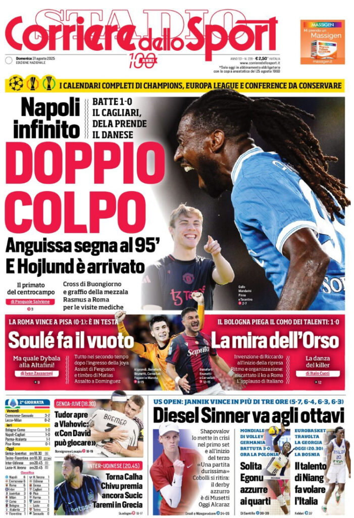 Le prime pagine sportive nazionali - 31 agosto 2025 23 IMG 9114