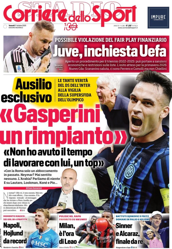 Le prime pagine sportive nazionali - 17 ottobre 2025 23 IMG 8980