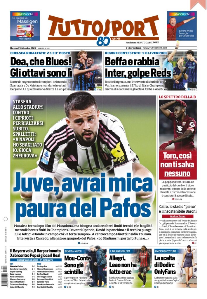 Le prime pagine sportive nazionali – 10 dicembre 2025 22 IMG 0814