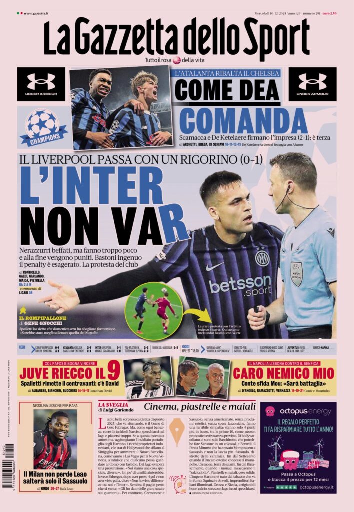 Le prime pagine sportive nazionali – 10 dicembre 2025 24 IMG 0816