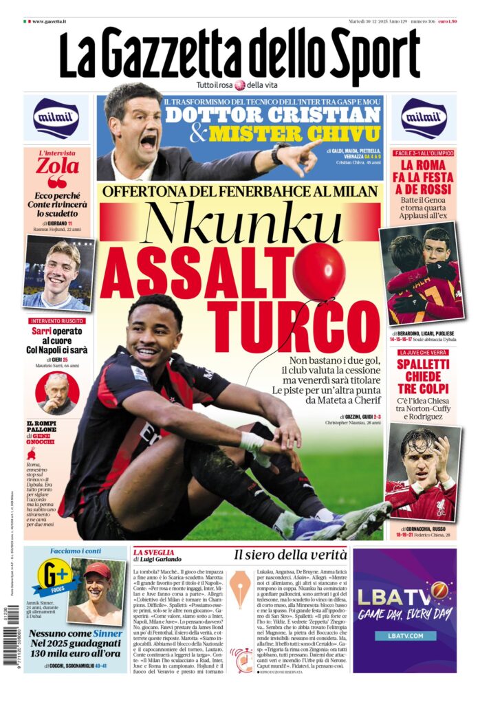 Le prime pagine dei giornali - 30 dicembre 2025 22 IMG 1062