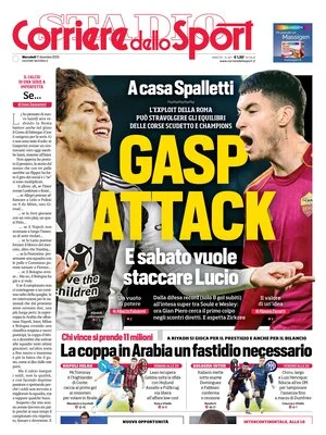 Le prime pagine sportive nazionali – 17 dicembre 2025 23 corriere dello sport 0203121ct