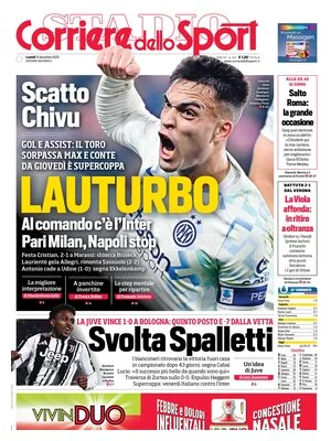 Le prime pagine sportive nazionali – 15 dicembre 2025 23 corriere dello sport 020417gs1