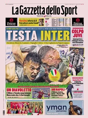 Le prime pagine sportive nazionali – 15 dicembre 2025 22 la gazzetta dello sport 031554j3i