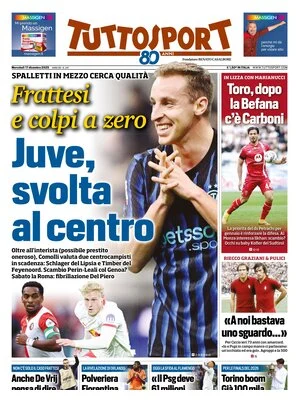 Le prime pagine sportive nazionali – 17 dicembre 2025 24 tuttosport 020305t06