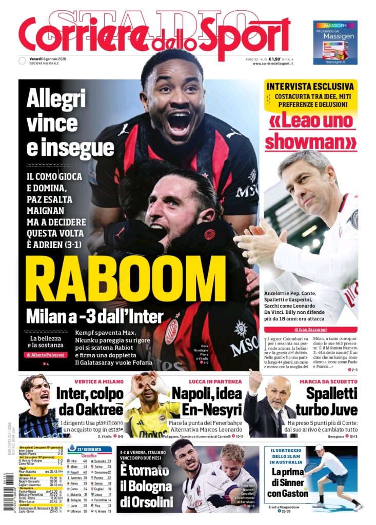 Rassegna stampa Lazio: prime pagine quotidiani sportivi - 16 gennaio 2026 23 1000180729
