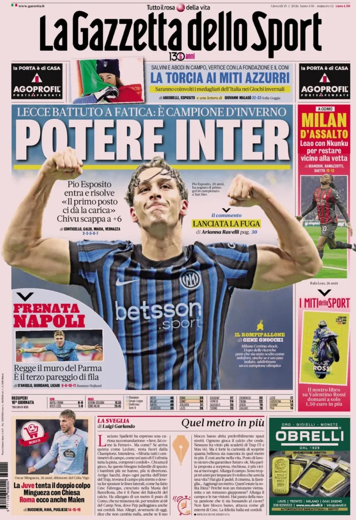 Rassegna stampa Lazio: prime pagine quotidiani sportivi - 15 gennaio 2026 24 84464