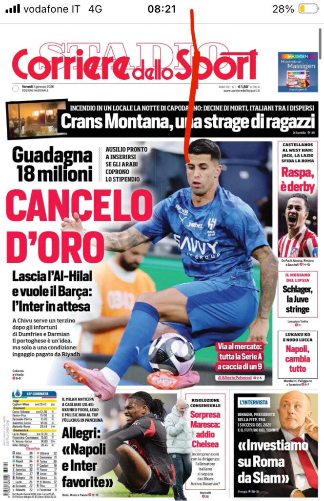 Le prime pagine dei giornali - 2 gennaio 2026 23 IMG 1093