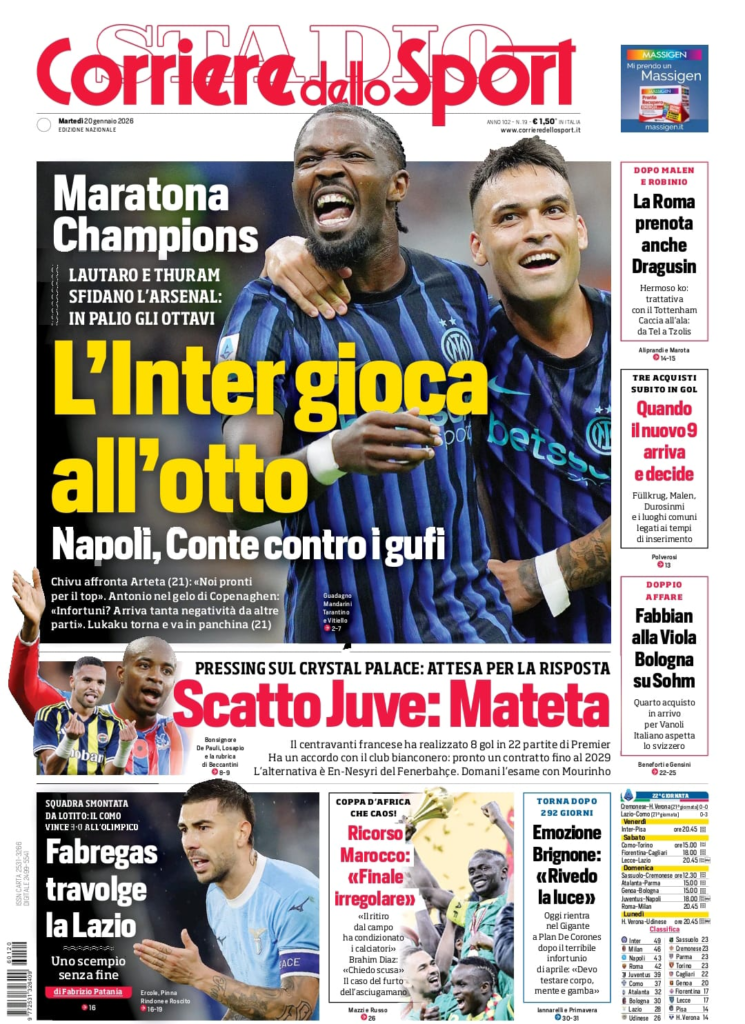 Rassegna stampa Lazio: prime pagine quotidiani sportivi - 20 gennaio 2026 23 image 1