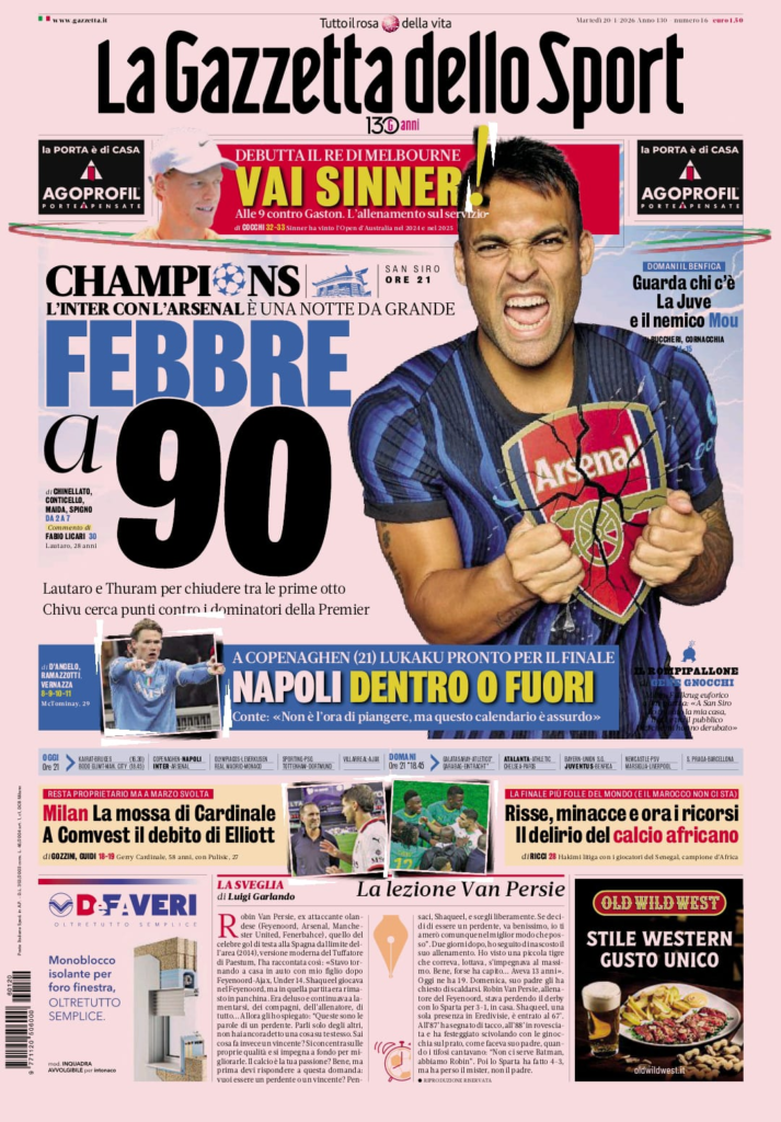 Rassegna stampa Lazio: prime pagine quotidiani sportivi - 20 gennaio 2026 22 image