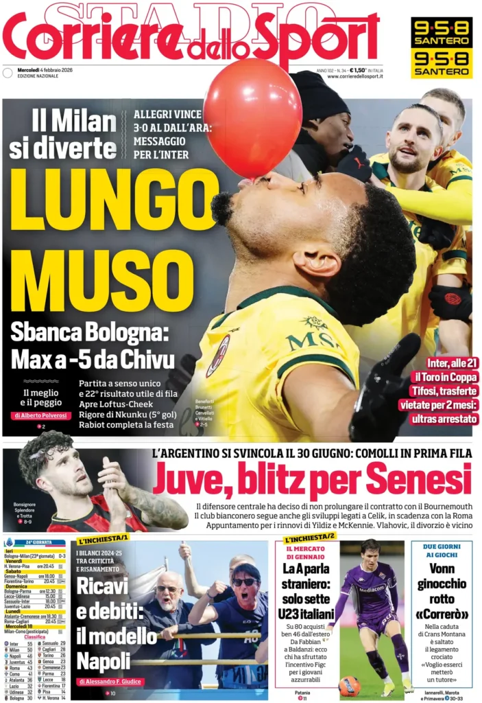 Rassegna stampa Lazio: prime pagine quotidiani sportivi - 4 febbraio 2026 23 4b1944b322a3496ebd2f5cb7f6038a574e8c80dc