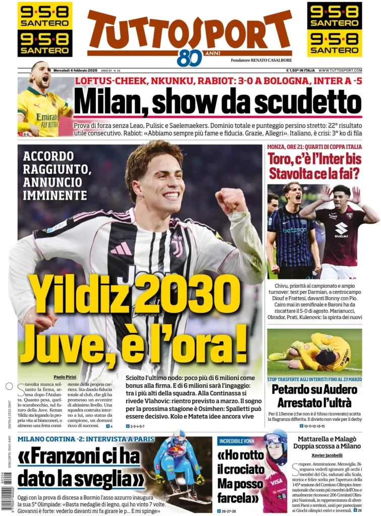 Rassegna stampa Lazio: prime pagine quotidiani sportivi - 4 febbraio 2026 22 9dc5b20224178702d8474b03b9c6926cb80dd577