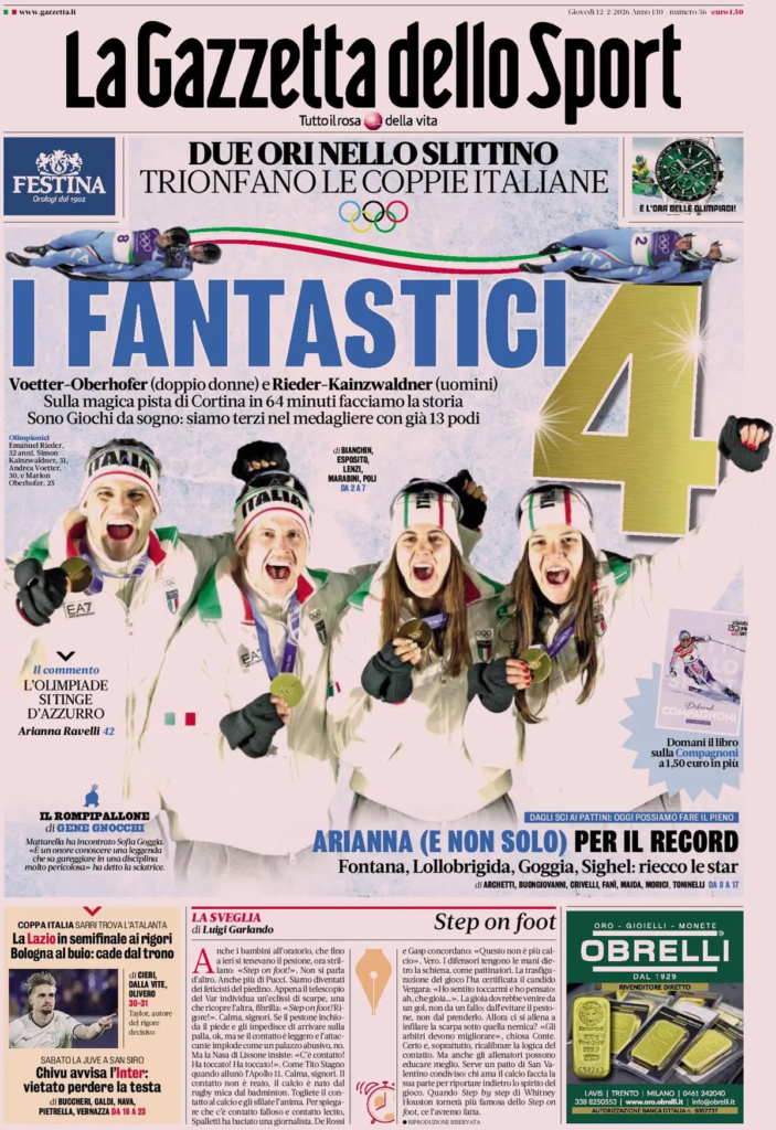 Le prime pagine dei principali quotidiani sportivi – 12 febbraio 22 image 15