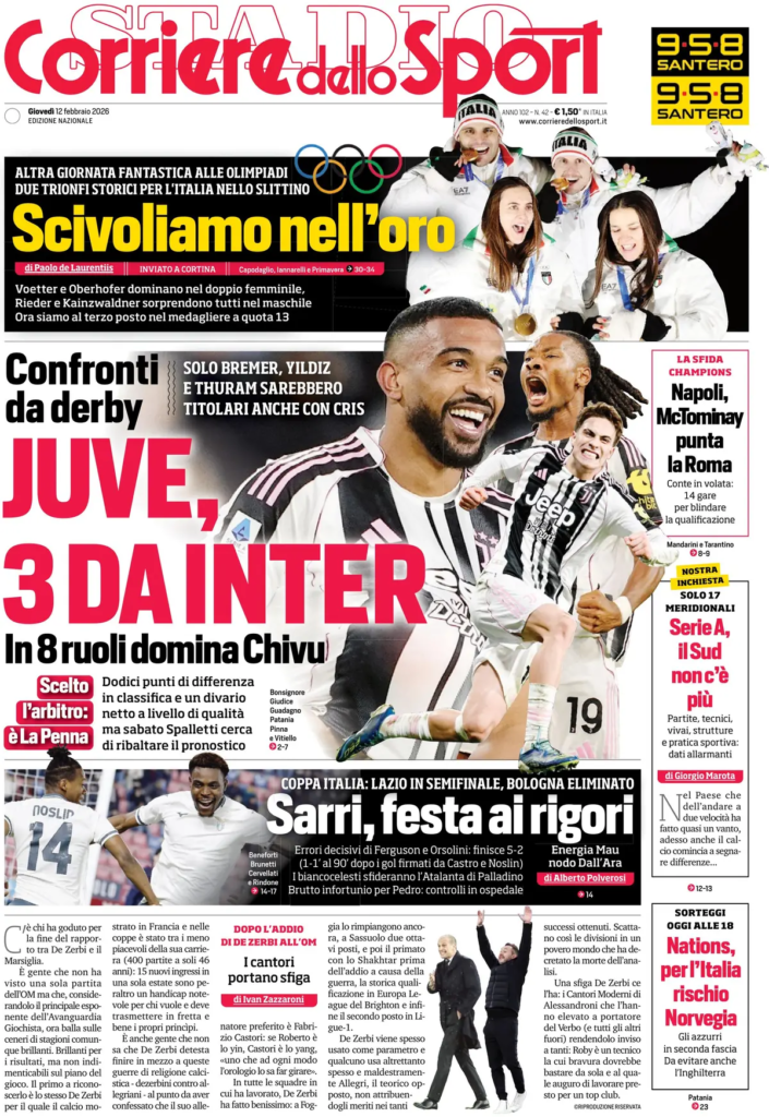 Le prime pagine dei principali quotidiani sportivi – 12 febbraio 23 image 17
