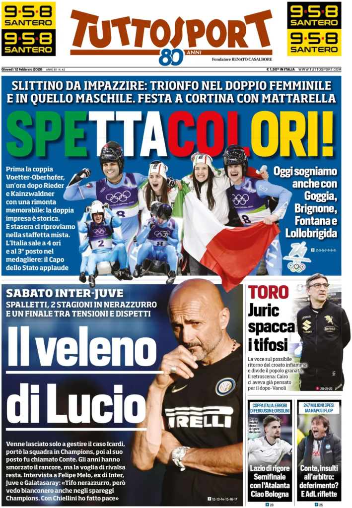 Le prime pagine dei principali quotidiani sportivi – 12 febbraio 24 image 18