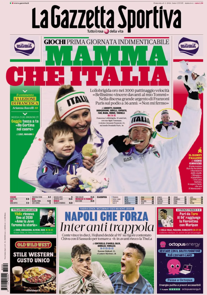 Le prime pagine dei principali quotidiani sportivi – 8 febbraio 22 image 7