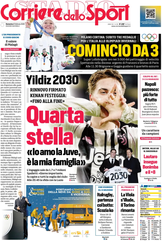 Le prime pagine dei principali quotidiani sportivi – 8 febbraio 23 image 8