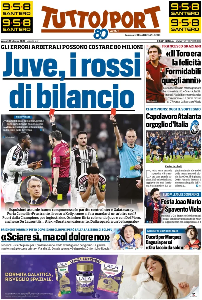 Le prime pagine dei principali quotidiani sportivi – 27 febbraio 24 tuttosport 0203039qy3s4t