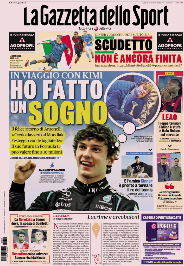 Le prime pagine dei principali quotidiani sportivi – 17 marzo 22 image 15