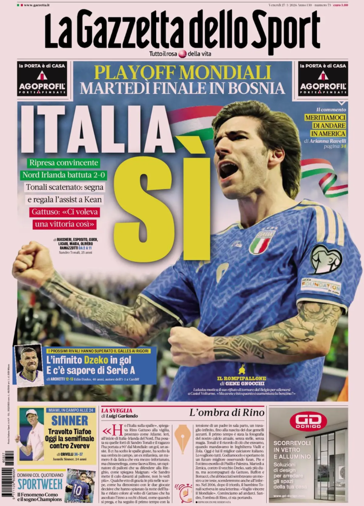 Le prime pagine dei principali quotidiani sportivi – 27 marzo 2026 22 image 24