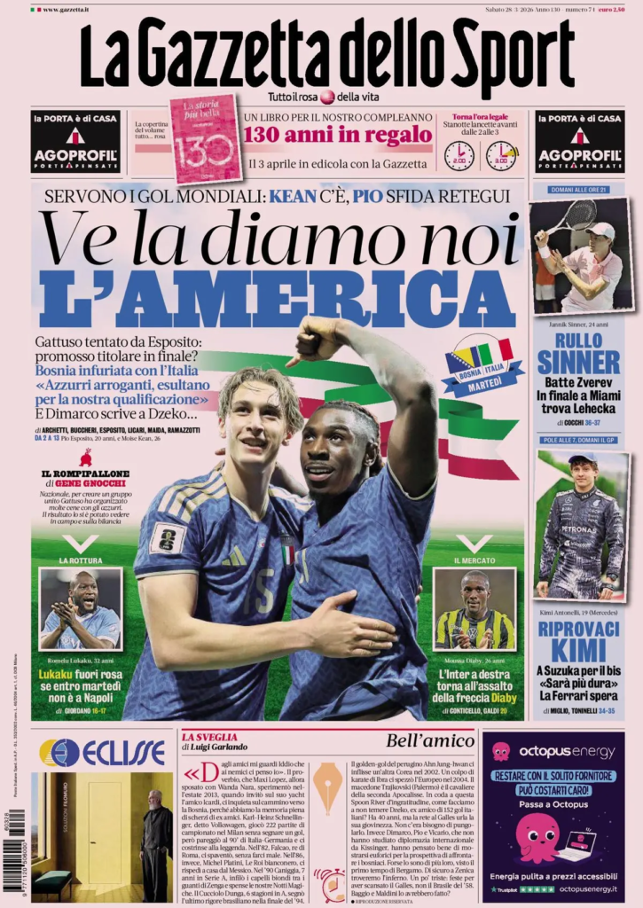 Le prime pagine dei principali quotidiani sportivi – 28 marzo 2026 22 image 27