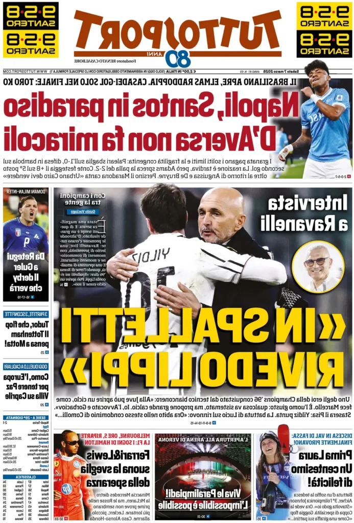 Le prime pagine dei principali quotidiani sportivi – 7 marzo 206 22 tuttosport 020802zk8be19