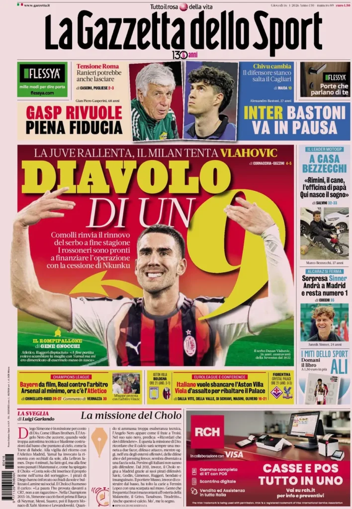 Le prime pagine dei principali quotidiani sportivi – 16 aprile 24 129669