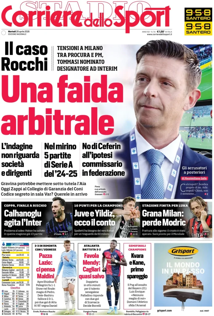 Le prime pagine dei principali quotidiani sportivi – 28 aprile 2026 23 corriere dello sport 020308xhuocqq
